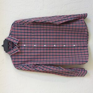 Nordstrom Men's Shop Trim Fit Long Sleeve Red Plaid Button Down Shirt Medium